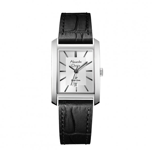 Alexandre Christie AC 1019 Silver White Black Leather Lady LDLSSSLBA